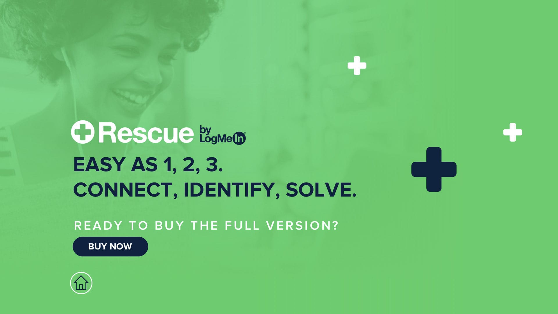 The last slide in the Rescue PowerPoint with a call to action to buy the product.